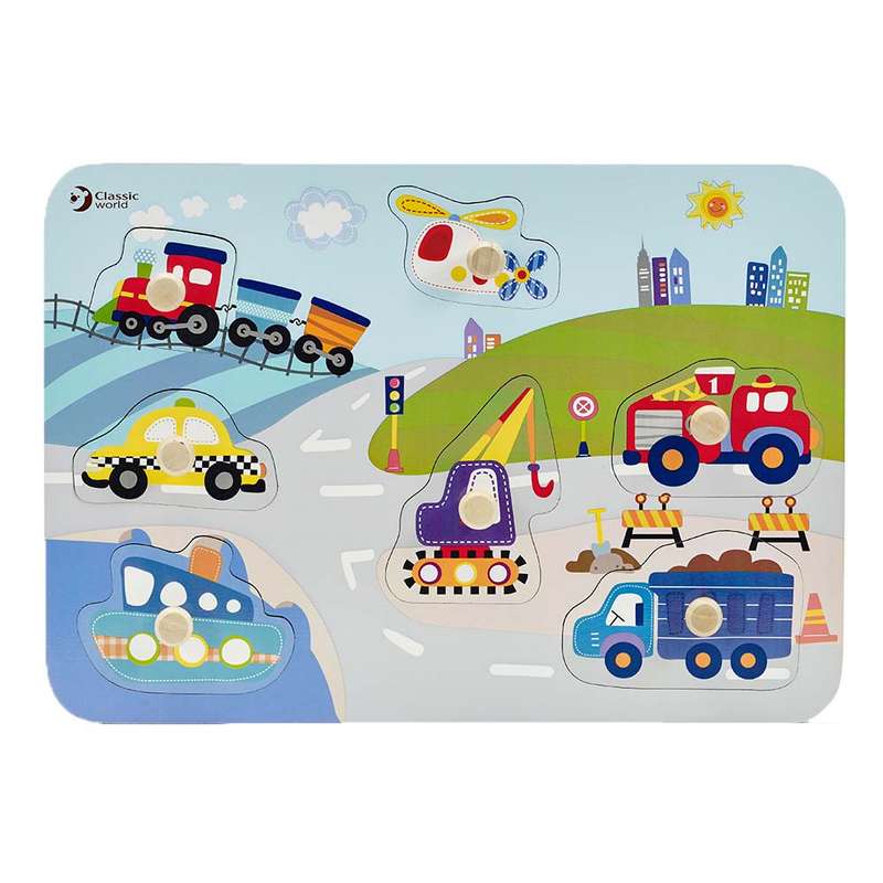 Classic World - Peg Puzzle - Traffic - 7pcs