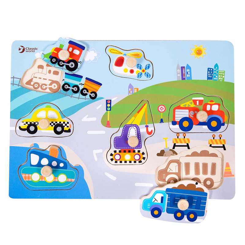 Classic World - Peg Puzzle - Traffic - 7pcs