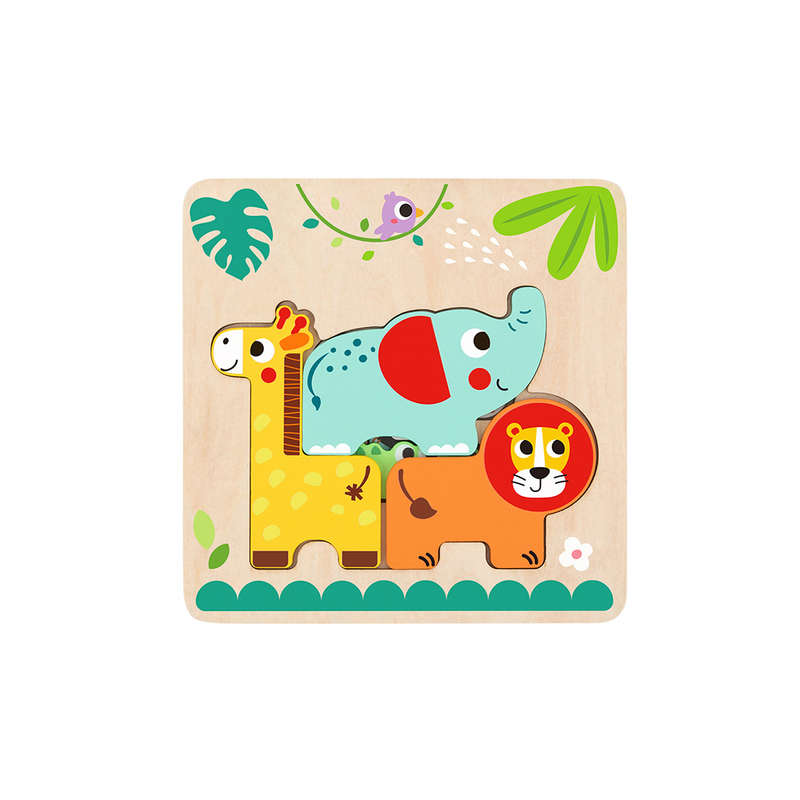 TookyToy - Multi-layered Wooden Puzzle - Animal Adventure