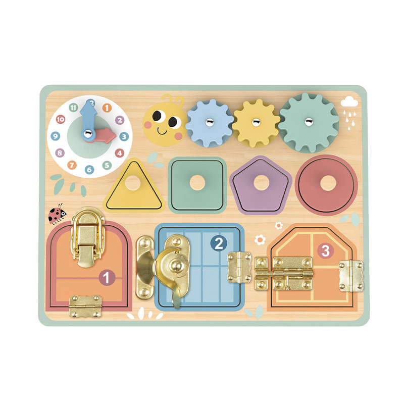 TookyToy - Wooden Busy Board - Pastel