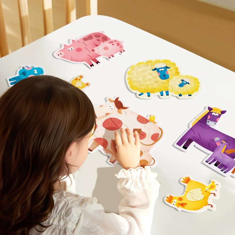 Mideer - My First Artist Puzzle - Farm Animals - 6 Puzzles - 2-6 Pieces