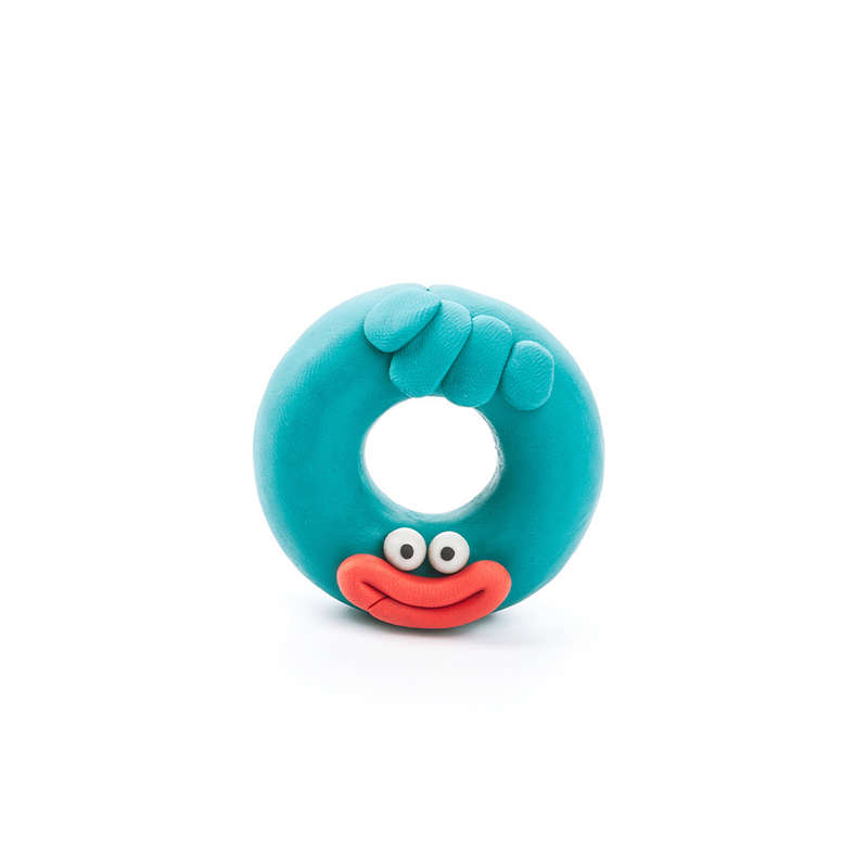 Hey Clay - Modelling Air-Dry Clay with Fun Interactive App - Donut, series Monsters, 3 cans