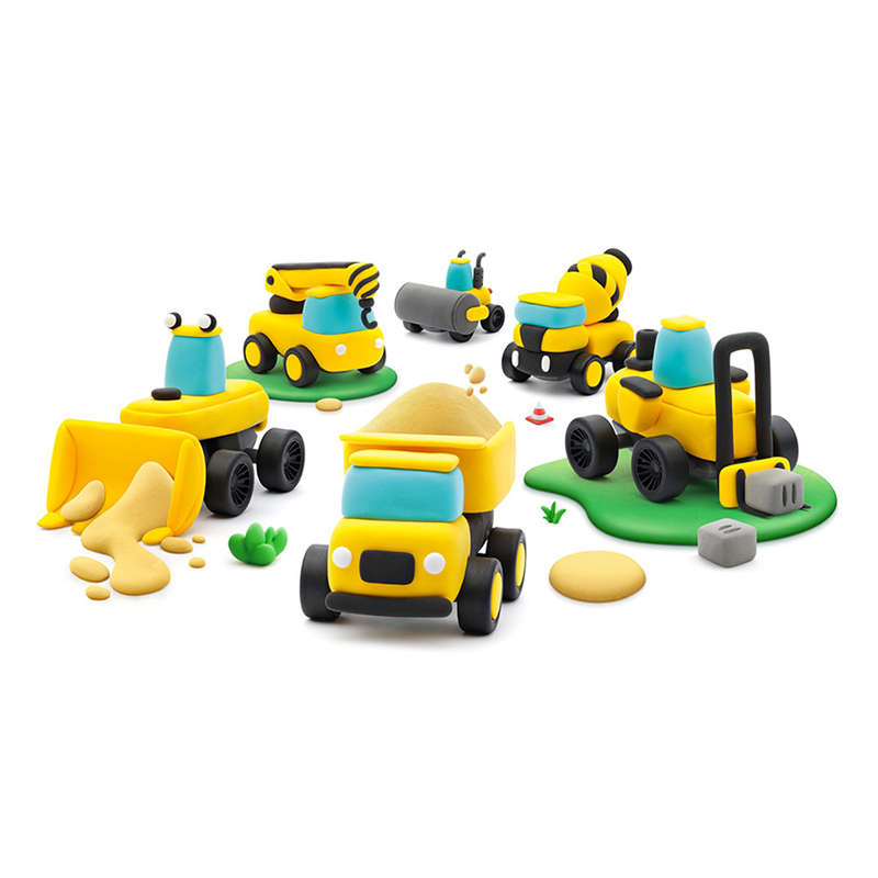 Hey Clay - Modelling Air-Dry Clay with Fun Interactive App - Construction Cars, series Motors, 12...