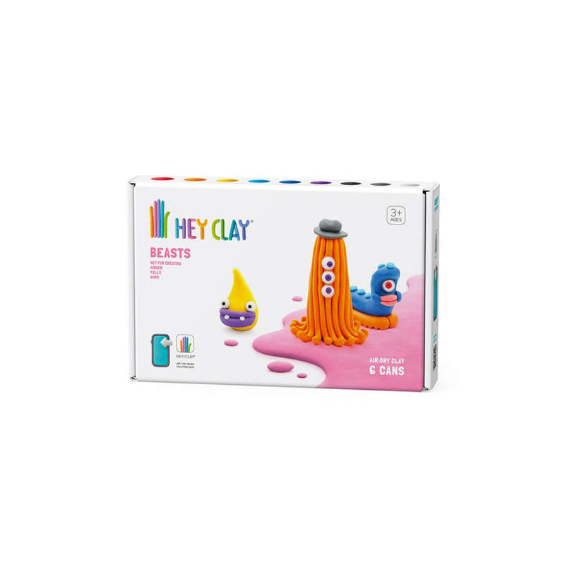 Hey Clay - Modelling Air-Dry Clay with Fun Interactive App - Worm, Ginger, Yollo, Series Beasts, ...