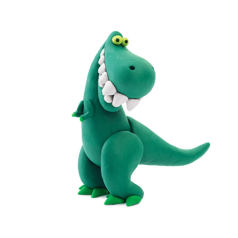 Hey Clay - Modelling Air-Dry Clay with Fun Interactive App - Tyrannosaurus, series Dinos, 3 cans