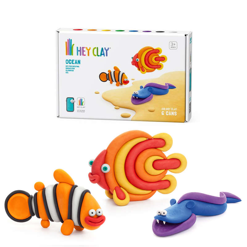 Hey Clay - Modelling Air-Dry Clay with Fun Interactive App - Clownfish, Discus Fish, Eel, Series ...