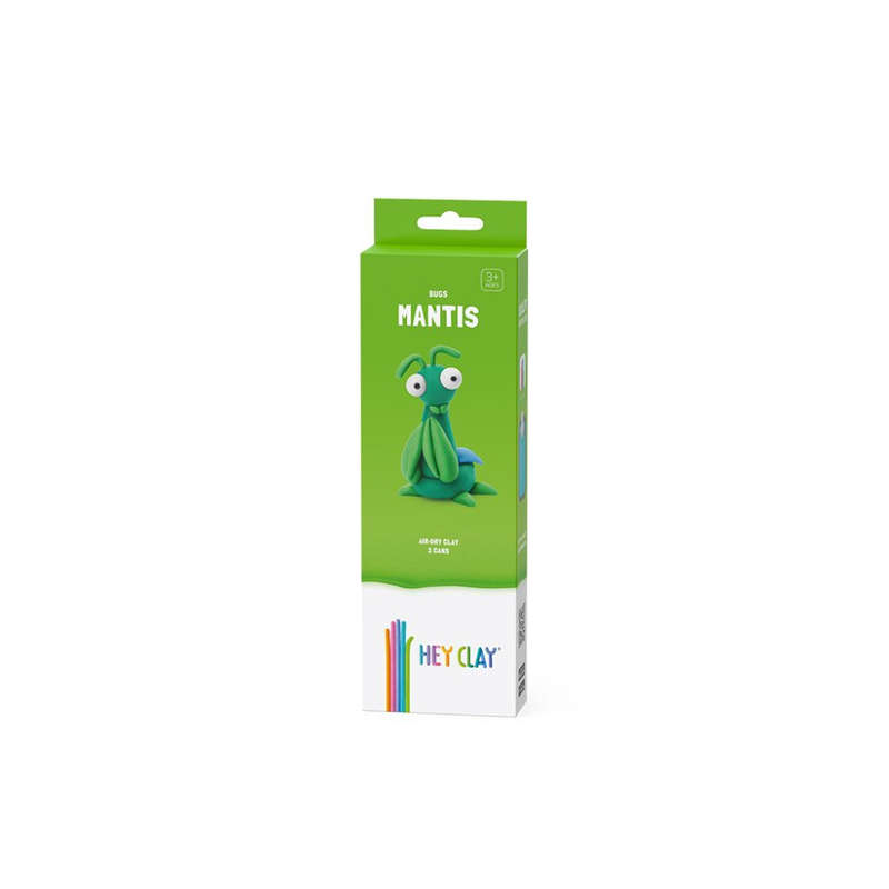 Hey Clay - Modelling Air-Dry Clay with Fun Interactive App - Mantis, series Bugs, 3 cans