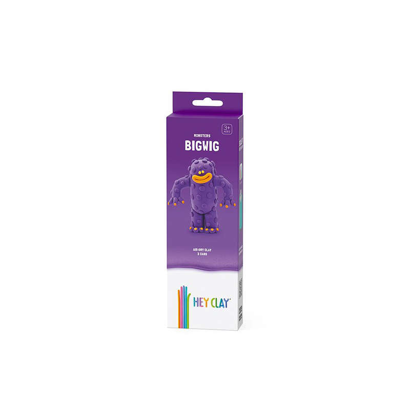 Hey Clay - Modelling Air-Dry Clay with Fun Interactive App - Bigwig, series Monsters, 3 cans