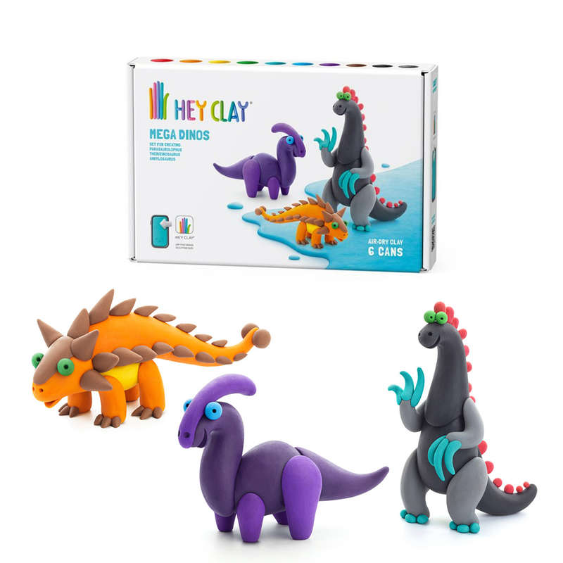 Hey Clay - Modelling Air-Dry Clay with Fun Interactive App - Ankylosaurus, Parasaurolophus, Theri...