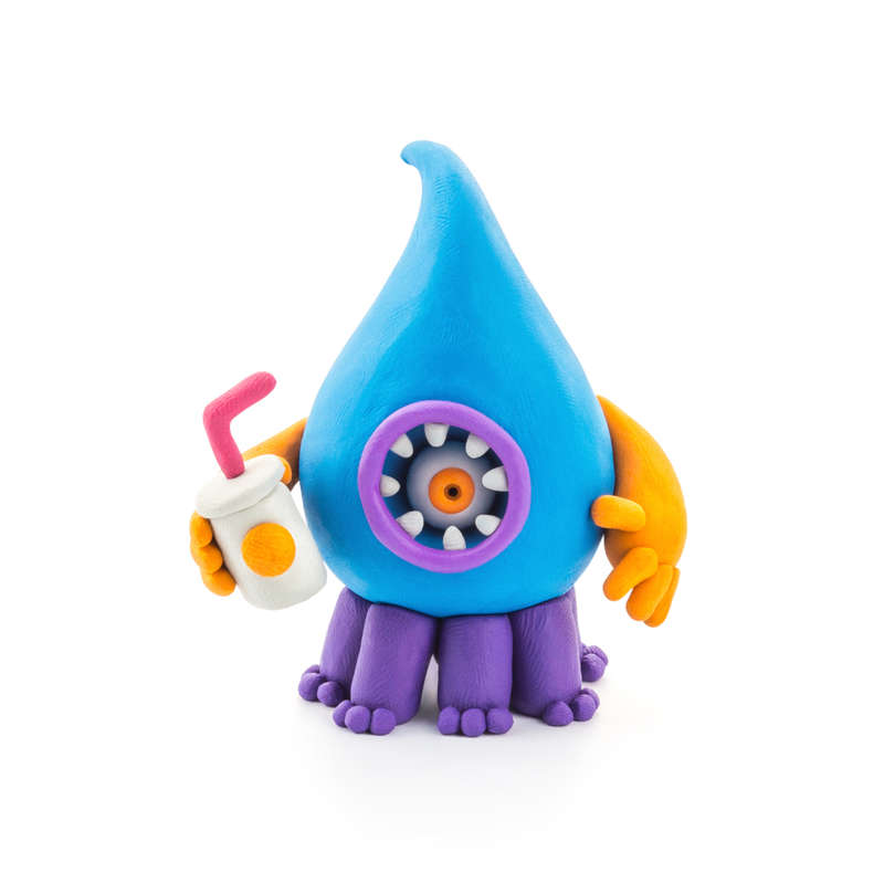 Hey Clay - Modelling Air-Dry Clay with Fun Interactive App - Drop, Violet, Fishka, Series Beasts,...