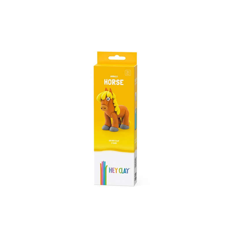 Hey Clay - Modelling Air-Dry Clay with Fun Interactive App - Horse, series Animals, 3 cans