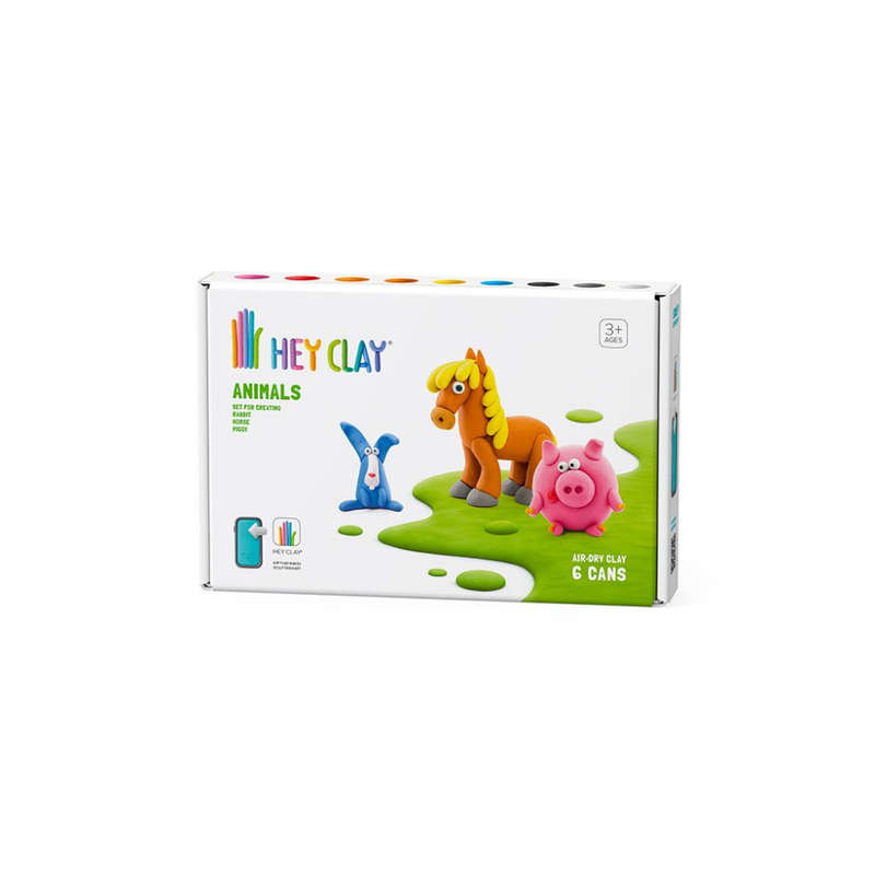 Hey Clay - Modelling Air-Dry Clay with Fun Interactive App - Piggy, Horse, Rabbit, Series Animals...