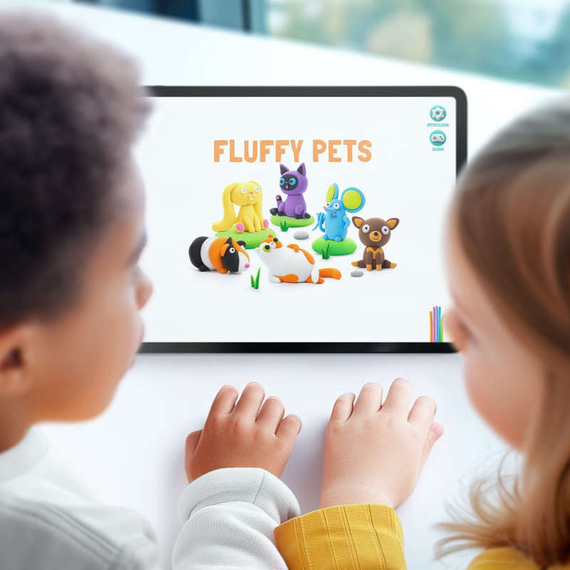 Hey Clay - Modelling Air-Dry Clay with Fun Interactive App - Siamese cat, series Fluffy Pets, 3 cans