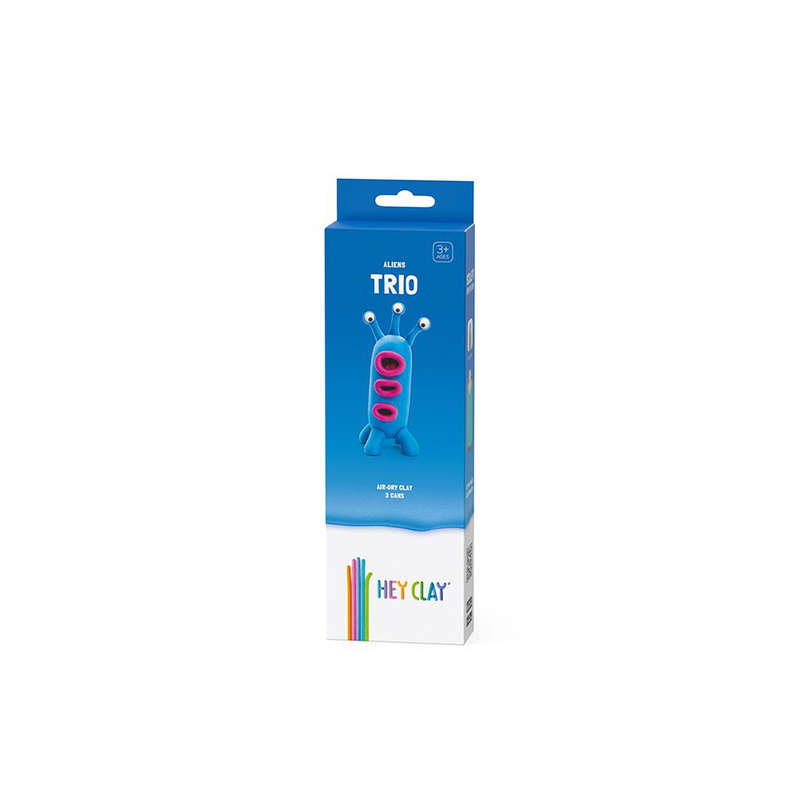 Hey Clay - Modelling Air-Dry Clay with Fun Interactive App - Trio, series Aliens, 3 cans