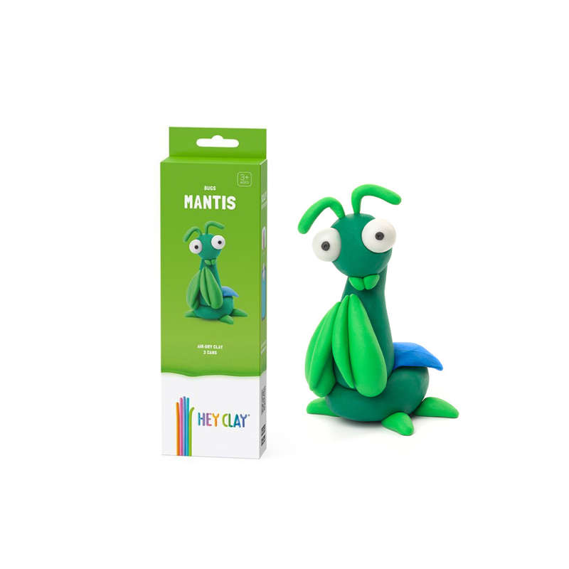 Hey Clay - Modelling Air-Dry Clay with Fun Interactive App - Mantis, series Bugs, 3 cans