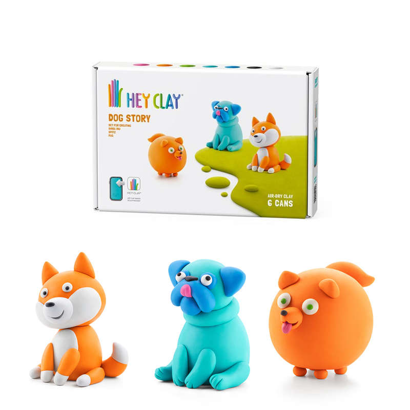 Hey Clay - Modelling Air-Dry Clay with Fun Interactive App - Shiba Inu, Spitz, Pug, Series Dog St...