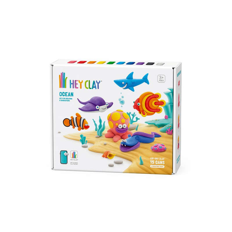 Hey Clay - Modelling Air-Dry Clay with Fun Interactive App - Ocean, 15 cans