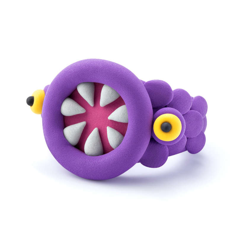 Hey Clay - Modelling Air-Dry Clay with Fun Interactive App - Alien Rings, series Bijou, 3 cans