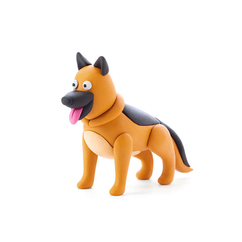 Hey Clay - Modelling Air-Dry Clay with Fun Interactive App - Shepherd, Series Dog Story, 3 cans