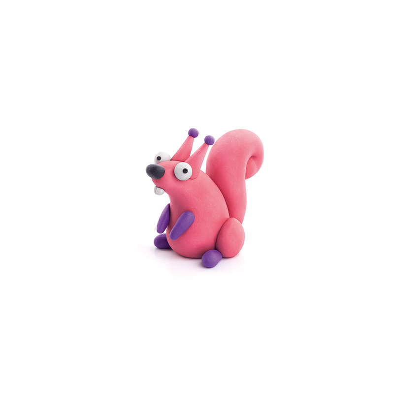 Hey Clay - Modelling Air-Dry Clay with Fun Interactive App - Squirrel, series Forest Animals, 3 cans