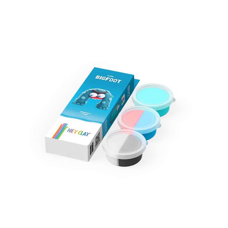 Hey Clay - Modelling Air-Dry Clay with Fun Interactive App - Bigfoot, series Aliens, 3 cans