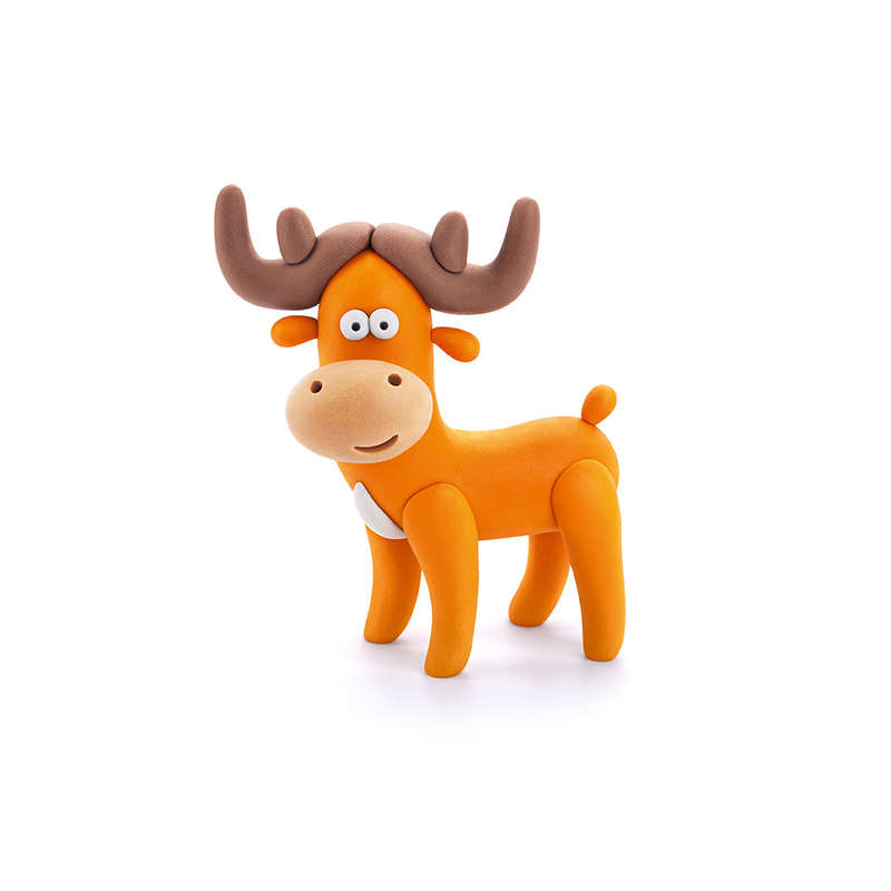 Hey Clay - Modelling Air-Dry Clay with Fun Interactive App - Deer, series Forest Animals, 3 cans