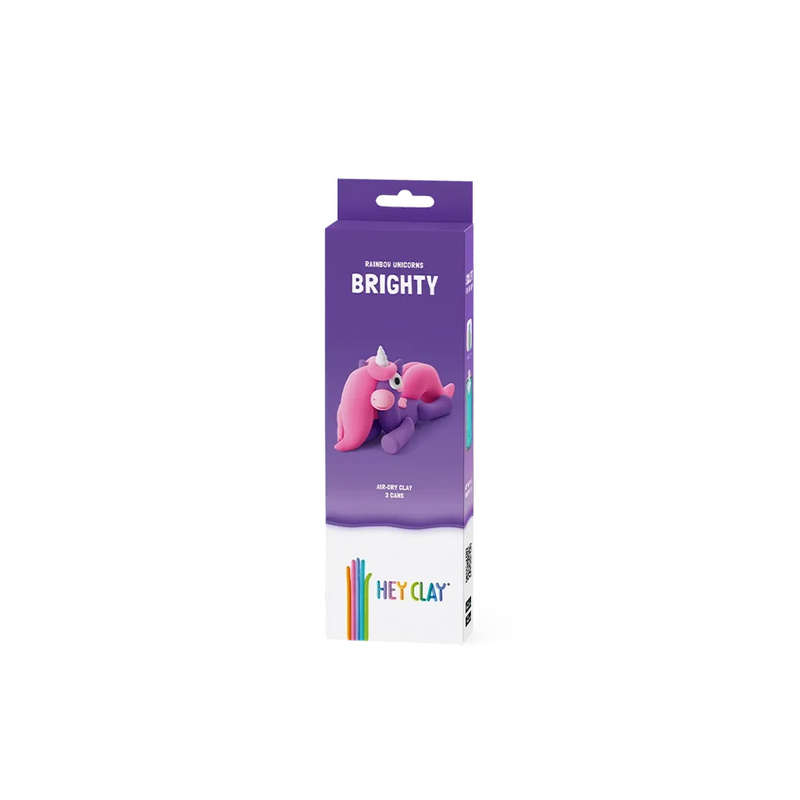 Hey Clay - Modelling Air-Dry Clay with Fun Interactive App - Brighty, Series Rainbow Unicorns, 3 ...