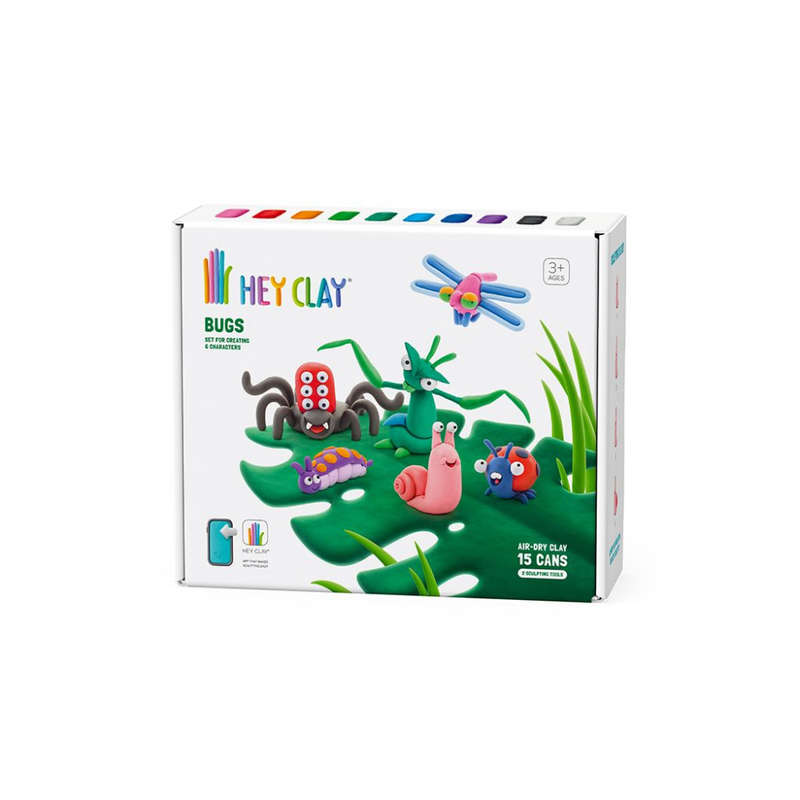 Hey Clay - Modelling Air-Dry Clay with Fun Interactive App - Bugs, 15 cans