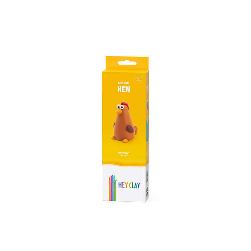 Hey Clay - Modelling Air-Dry Clay with Fun Interactive App - Hen, series Farm Birds, 3 cans