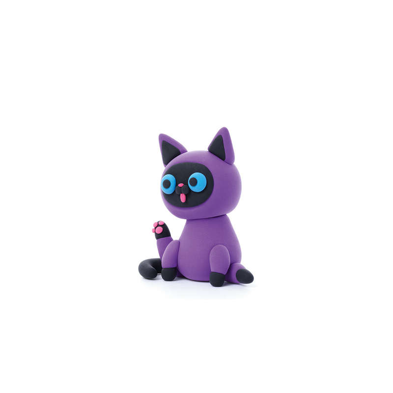 Hey Clay - Modelling Air-Dry Clay with Fun Interactive App - Siamese cat, series Fluffy Pets, 3 cans