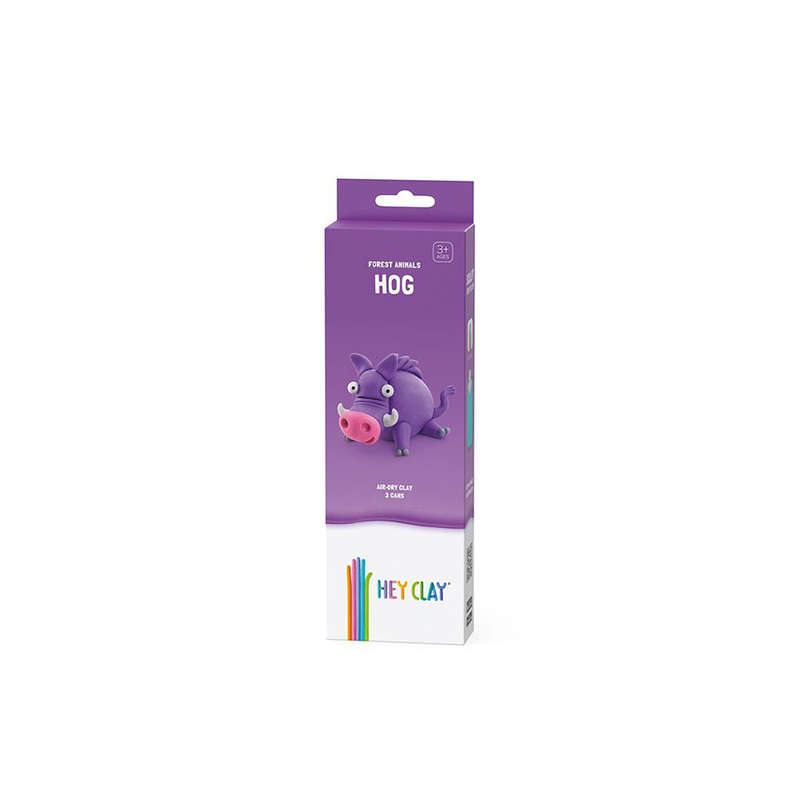Hey Clay - Modelling Air-Dry Clay with Fun Interactive App - Hog, series Forest Animals, 3 cans