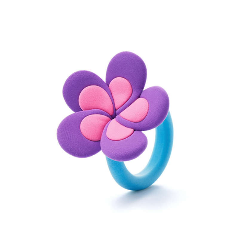 Hey Clay - Modelling Air-Dry Clay with Fun Interactive App - Flower Rings, series Bijou, 3 cans