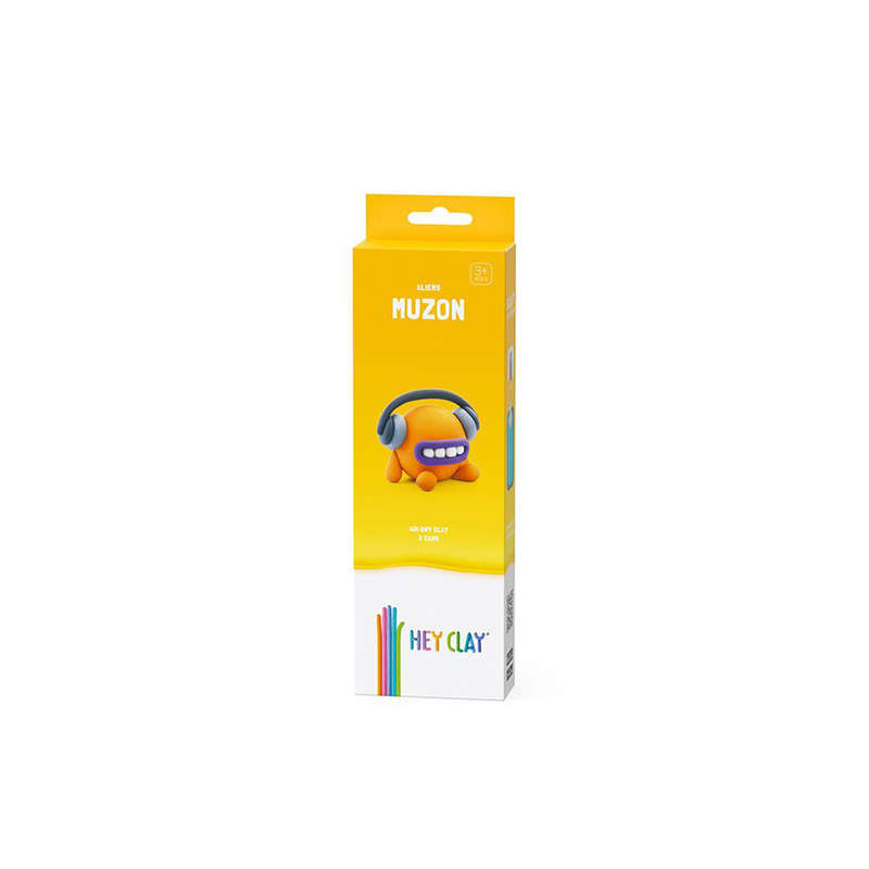 Hey Clay - Modelling Air-Dry Clay with Fun Interactive App - Muzon, series Aliens, 3 cans