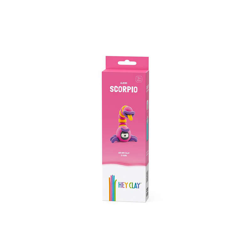Hey Clay - Modelling Air-Dry Clay with Fun Interactive App - Scorpio, series Aliens, 3 cans
