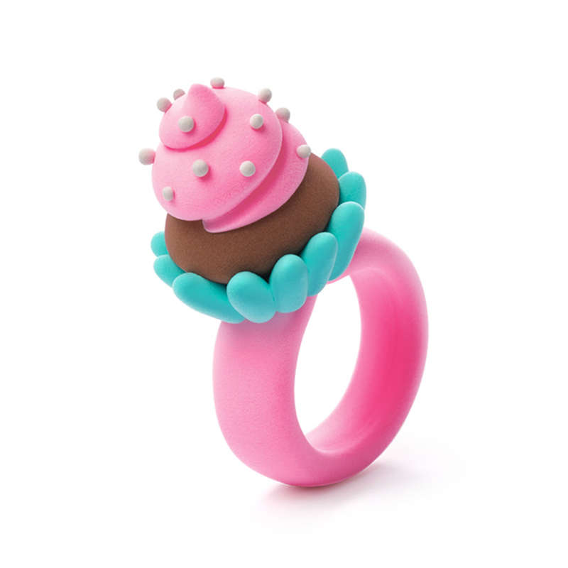 Hey Clay - Modelling Air-Dry Clay with Fun Interactive App - Sweet Rings, series Bijou, 3 cans