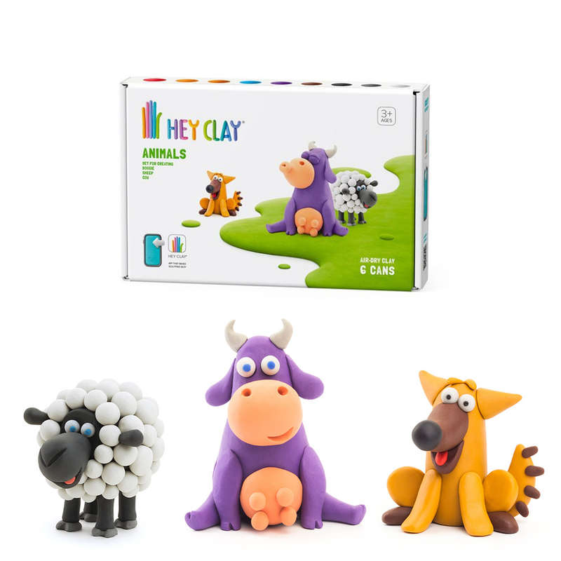 Hey Clay - Modelling Air-Dry Clay with Fun Interactive App - Cow, Doggie, Sheep, Series Animals, ...