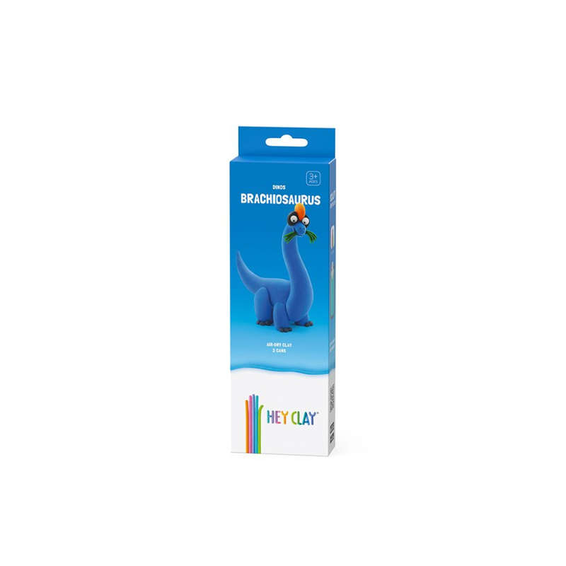 Hey Clay - Modelling Air-Dry Clay with Fun Interactive App - Brachiosaurus, series Dinos, 3 cans