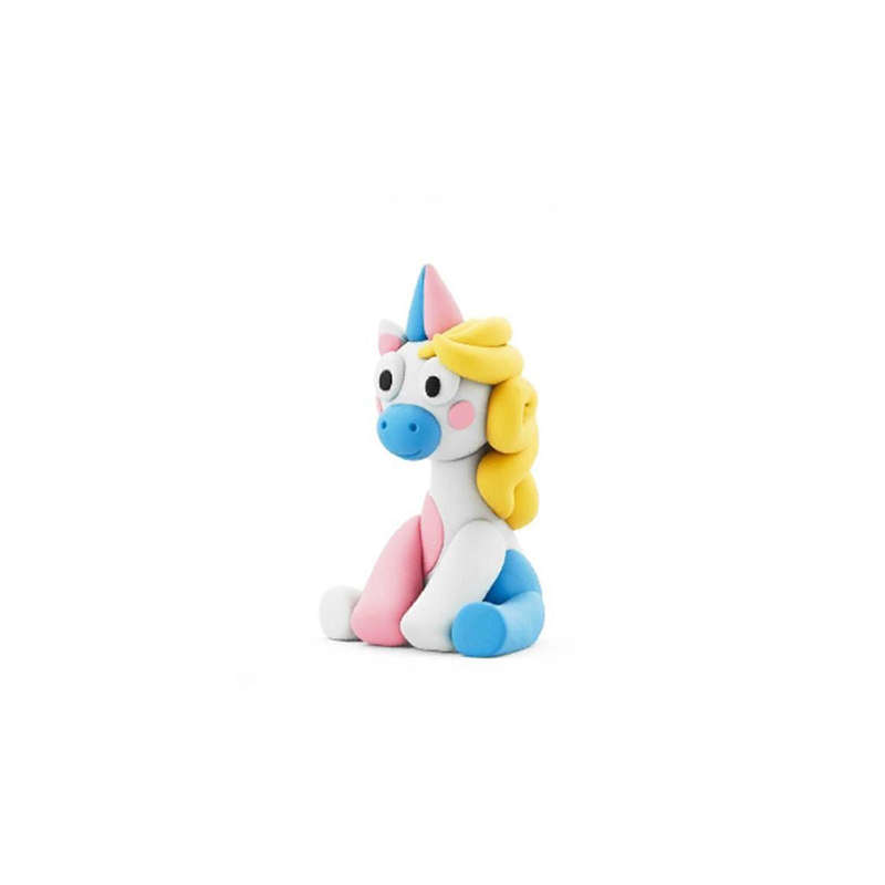 Hey Clay - Modelling Air-Dry Clay with Fun Interactive App - Lighty, Series Rainbow Unicorns, 3 cans