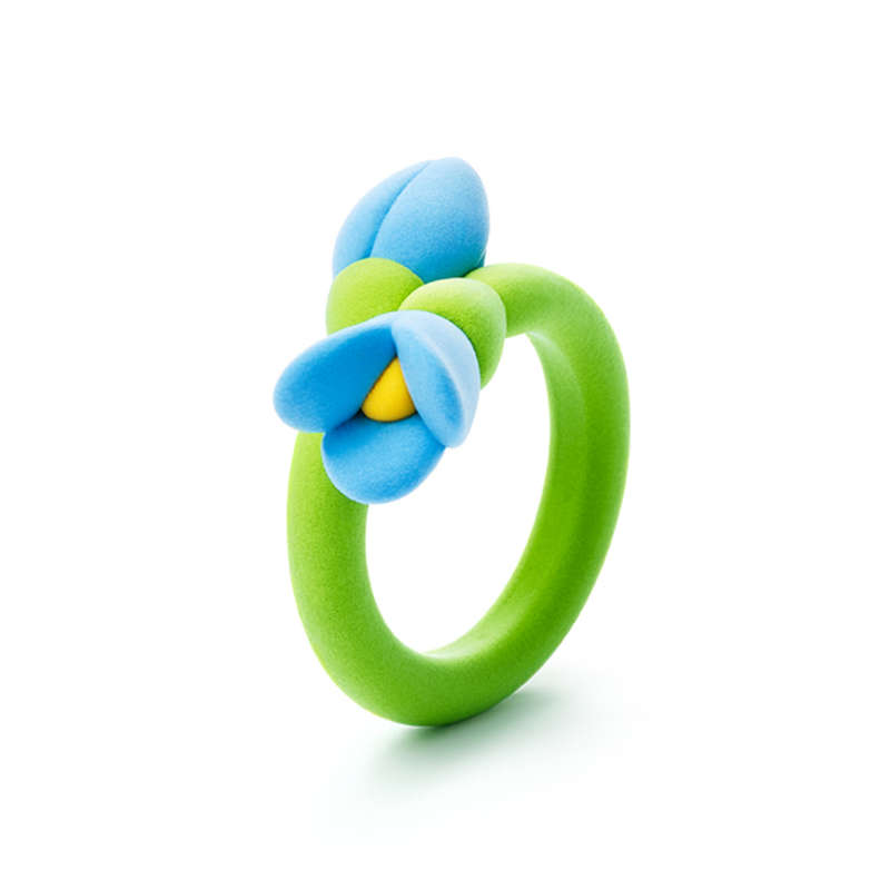 Hey Clay - Modelling Air-Dry Clay with Fun Interactive App - Flower Rings, series Bijou, 3 cans