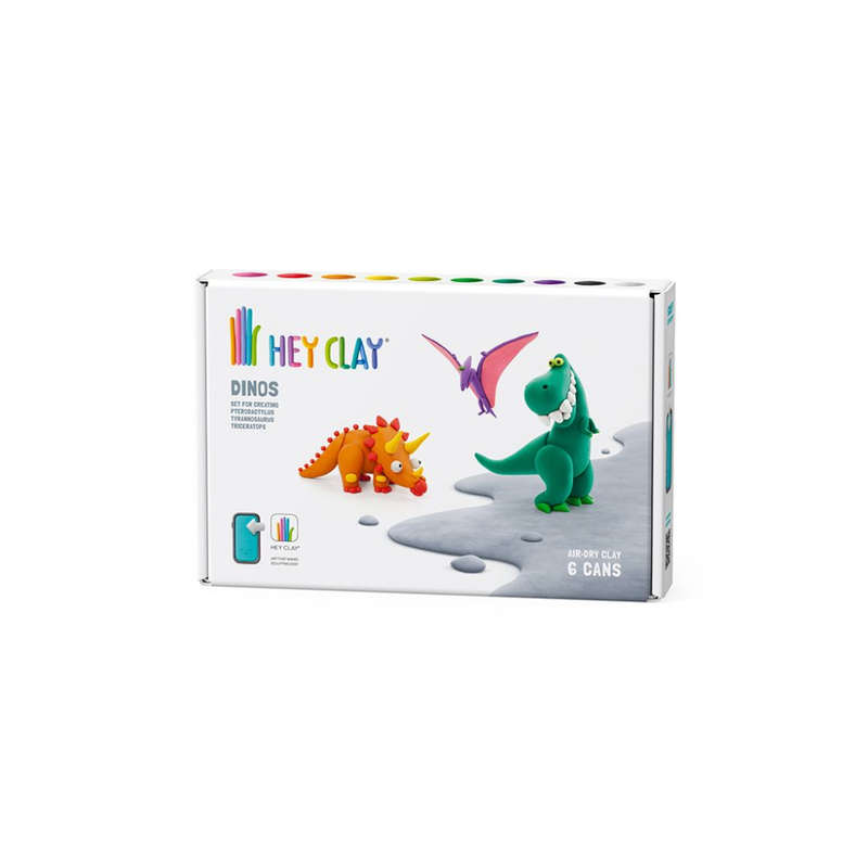 Hey Clay - Modelling Air-Dry Clay with Fun Interactive App - Pterodactylus, Triceratops, Tyrannos...