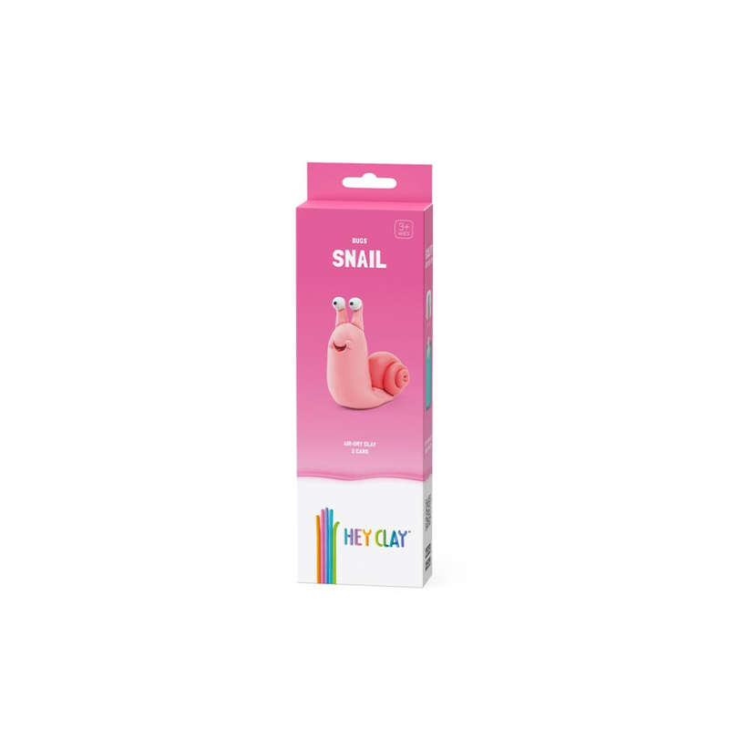 Hey Clay - Modelling Air-Dry Clay with Fun Interactive App - Snail, series Bugs, 3 cans