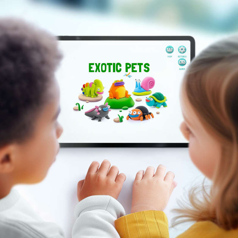 Hey Clay - Modelling Air-Dry Clay with Fun Interactive App - Orange frog, Series Exotic Pets, 3 cans