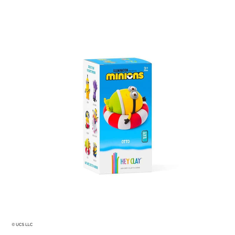Hey Clay - Modelling Air-Dry Clay with Fun Interactive App - Otto, Series Minions, 5 cans