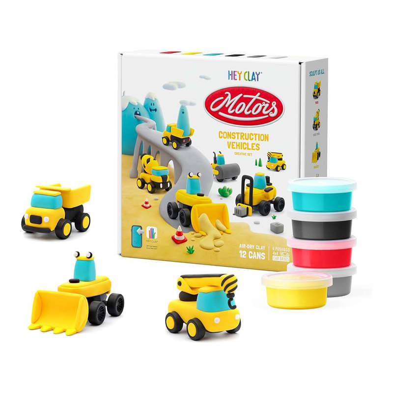 Hey Clay - Modelling Air-Dry Clay with Fun Interactive App - Construction Cars, series Motors, 12...