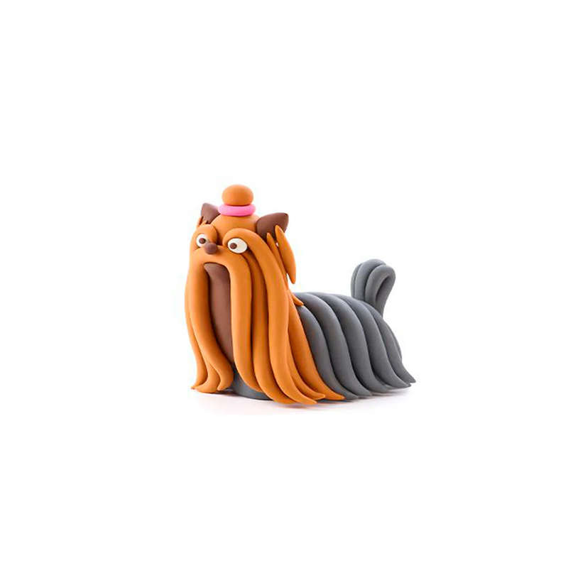 Hey Clay - Modelling Air-Dry Clay with Fun Interactive App - Yorkie, Series Dog Story, 3 cans