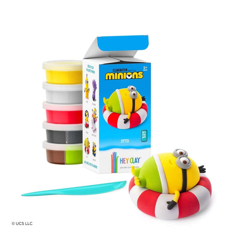 Hey Clay - Modelling Air-Dry Clay with Fun Interactive App - Otto, Series Minions, 5 cans