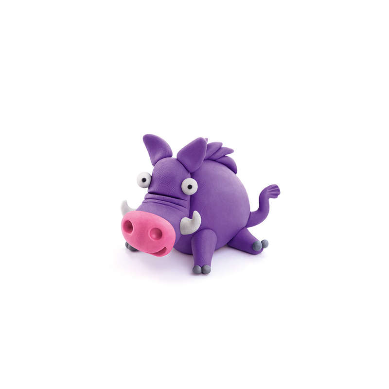 Hey Clay - Modelling Air-Dry Clay with Fun Interactive App - Hog, series Forest Animals, 3 cans