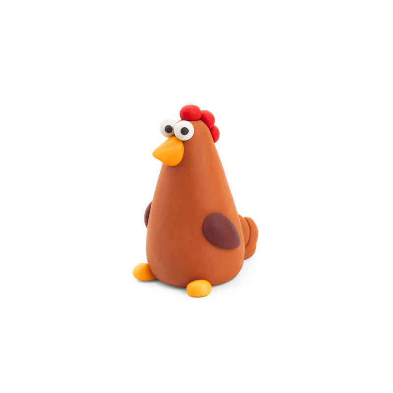 Hey Clay - Modelling Air-Dry Clay with Fun Interactive App - Hen, series Farm Birds, 3 cans