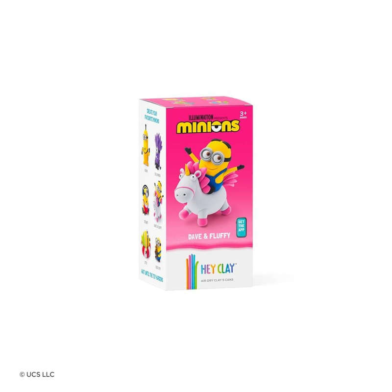Hey Clay - Modelling Air-Dry Clay with Fun Interactive App - Dave & Fluffy, Series Minions, 5 cans