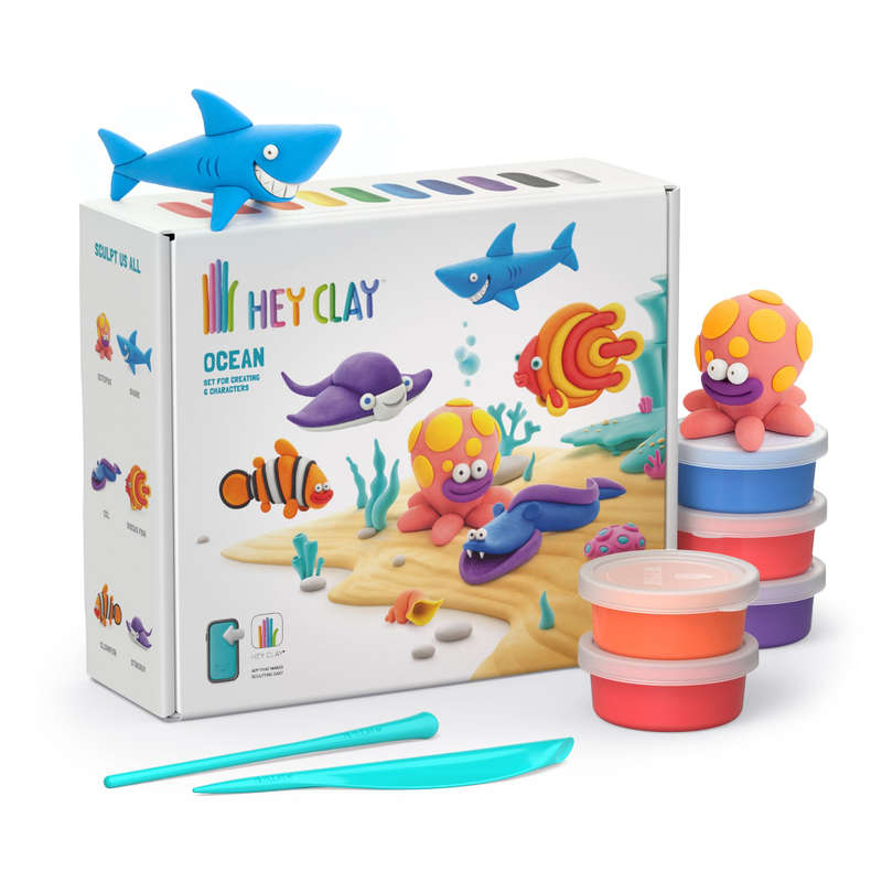 Hey Clay - Modelling Air-Dry Clay with Fun Interactive App - Ocean, 15 cans